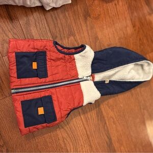 BearPaw Red and Navy Vest with Sherpa Lining